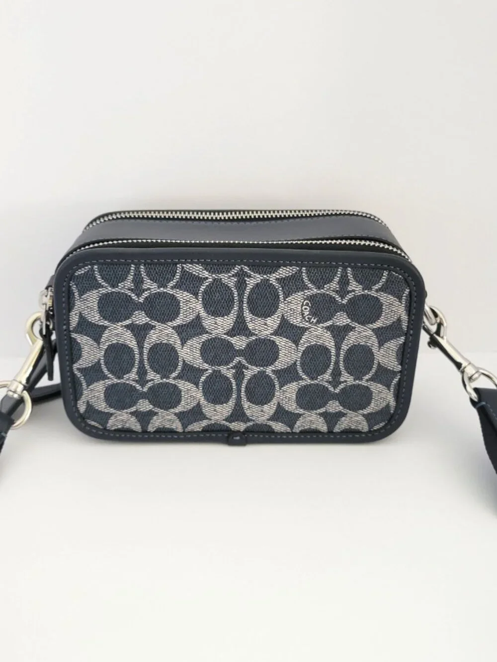 Coach CW365 Wyatt Crossbody Signature Coated Canvas Leather Bag Denim Chalk
